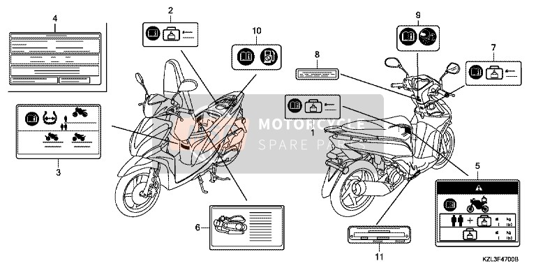 87505KZL860, Etiket, Band, Honda, 1